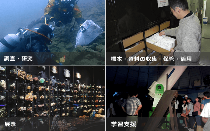 国立科学博物館の3つの主要事業